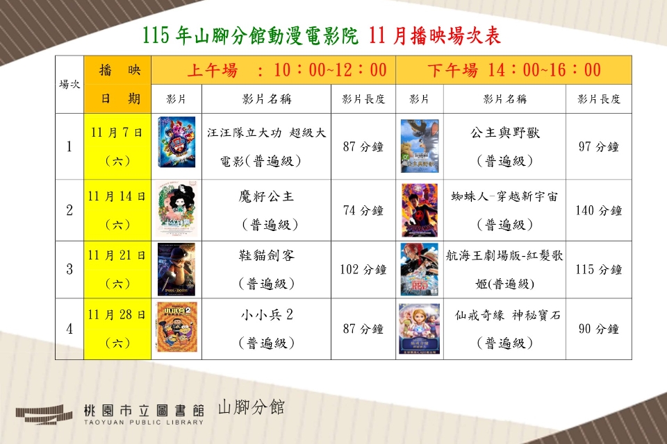 [山腳電影欣賞]11月動漫電影院