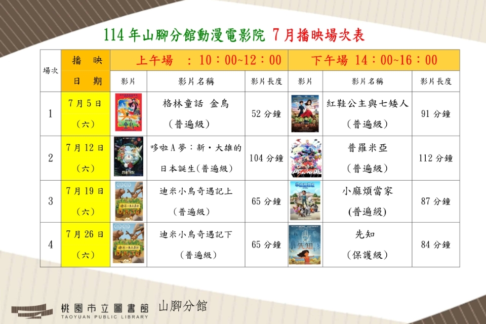 [山腳電影欣賞]7月動漫電影院