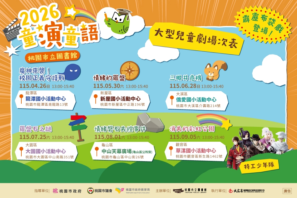 【全市活動】2026童心啟航！4/26～9/5 童演童語大型兒童劇熱鬧開跑