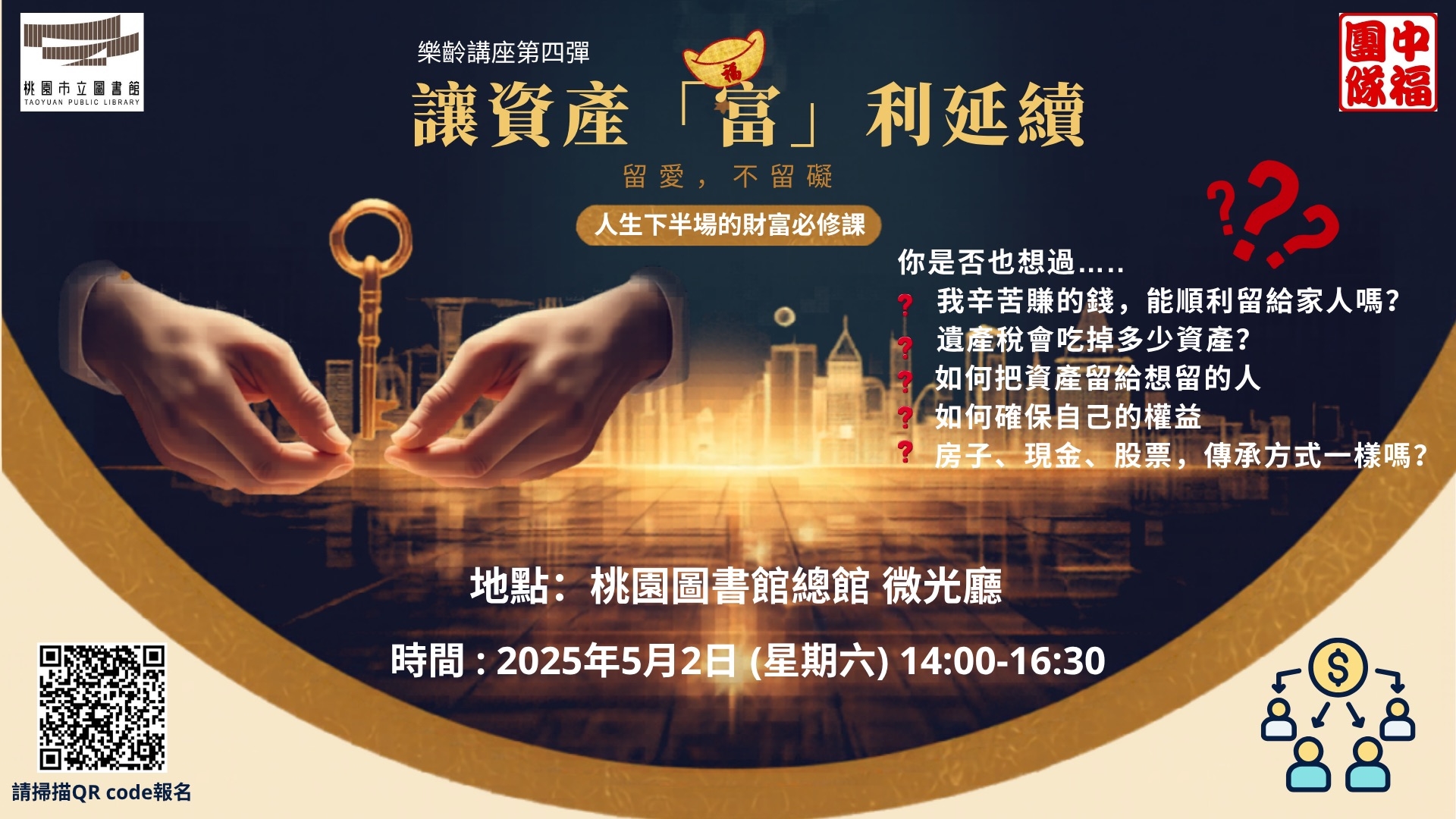 【樂齡金融素養系列講座】讓資產富利延續